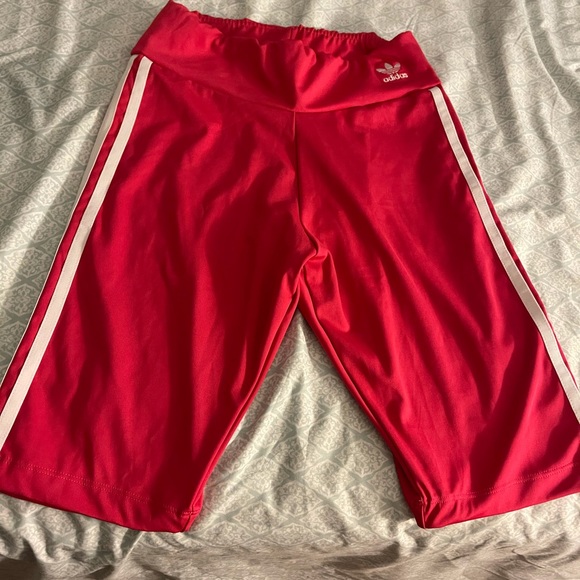 pink adidas biker shorts